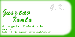 gusztav komlo business card
