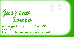 gusztav komlo business card